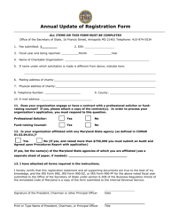 Annual Update of Registration Form - Maryland, Page 5