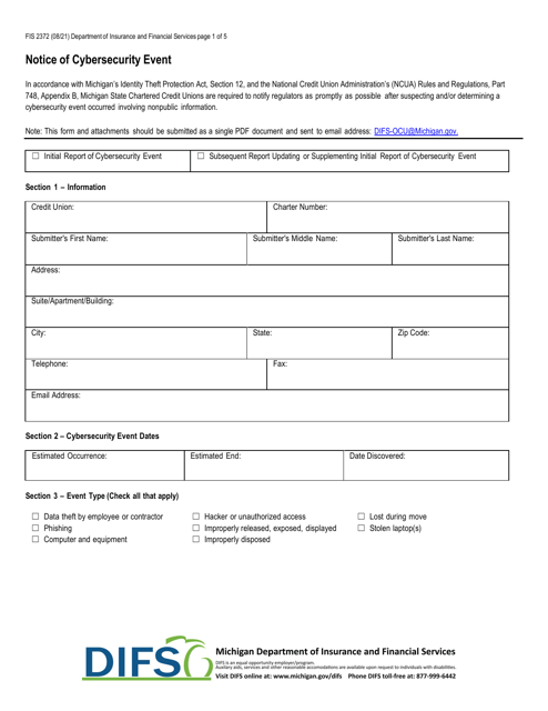 Form FIS2372  Printable Pdf