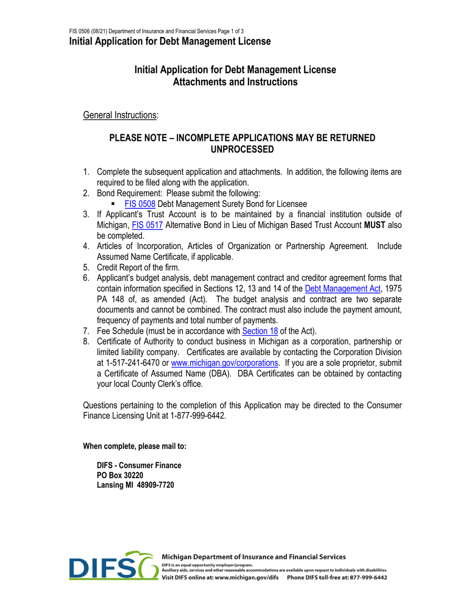 Form FIS0506 Download Fillable PDF or Fill Online Initial Application