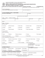 Form MO580-3009 Dental Application for a Controlled Substances Registration and Practitioner Availability Census - Missouri, Page 3