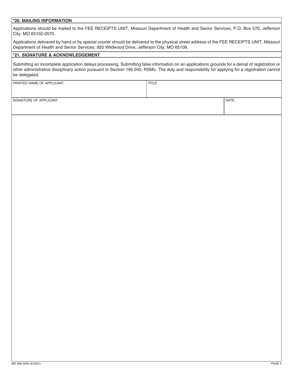 Form MO5803009 Download Fillable PDF or Fill Online Dental Application