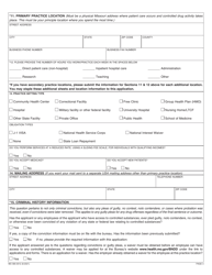 Form MO580-3012 Mid-level Practitioner Application for a Missouri Controlled Substances Registration and Practitioner Availability Census - Missouri, Page 5