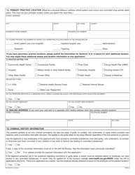 Form MO580-3014 Practitioner Application for a Missouri Controlled Substances Registration and Practitioner Availability Census - Missouri, Page 5