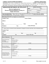 Renewal Application for Missouri Financial Institution Licensing Act - Chapter 364 License - Missouri, Page 2