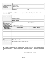 Renewal Application for Small, Small Loans Certificate of Registration - Missouri, Page 3