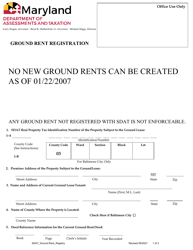 Document preview: Ground Rent Registration Application - Maryland