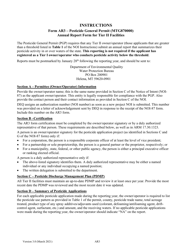 Instructions for Form AR3 Pesticides Annual Report Form for Tier II Facilities - Montana