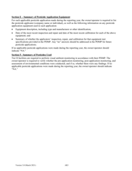 Instructions for Form AR3 Pesticides Annual Report Form for Tier II Facilities - Montana, Page 2