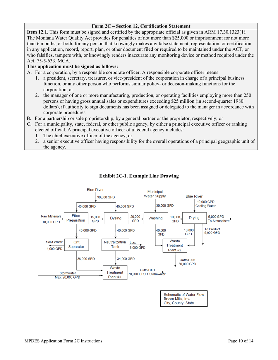 Instructions for MPDES Form 2C Existing Manufacturing, Commercial, Mining, and Silviculture Operations - Montana, Page 10