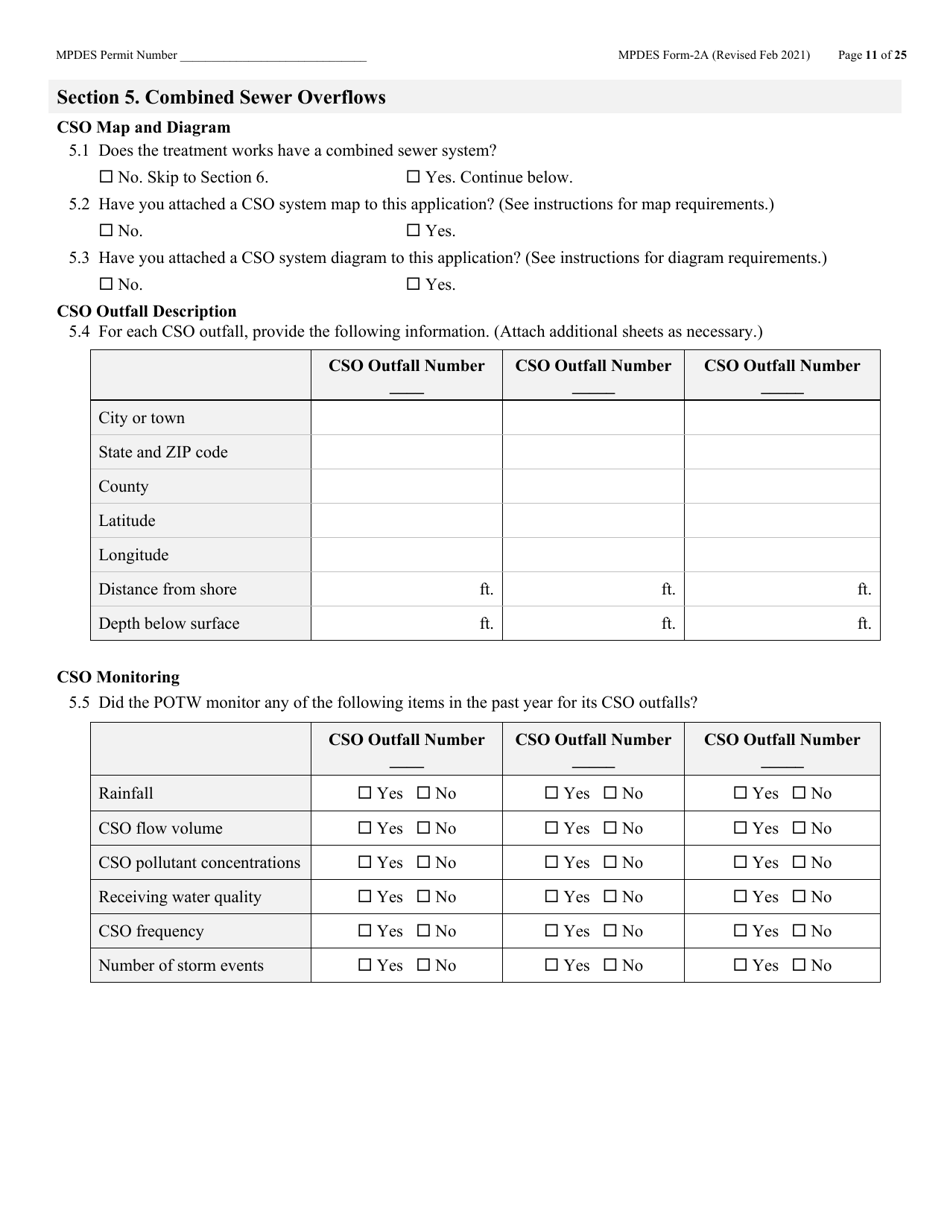 MPDES Form 2A New and Existing Publicly Owned Treatment Works - Montana, Page 11