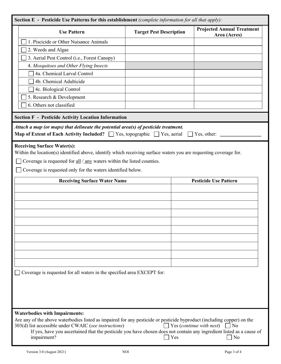 Form NOI-87 Notice of Intent (Noi) Pesticide Application Mtg870000 - Montana, Page 3
