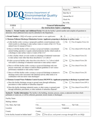 MPDES Form 1 General Information - Montana