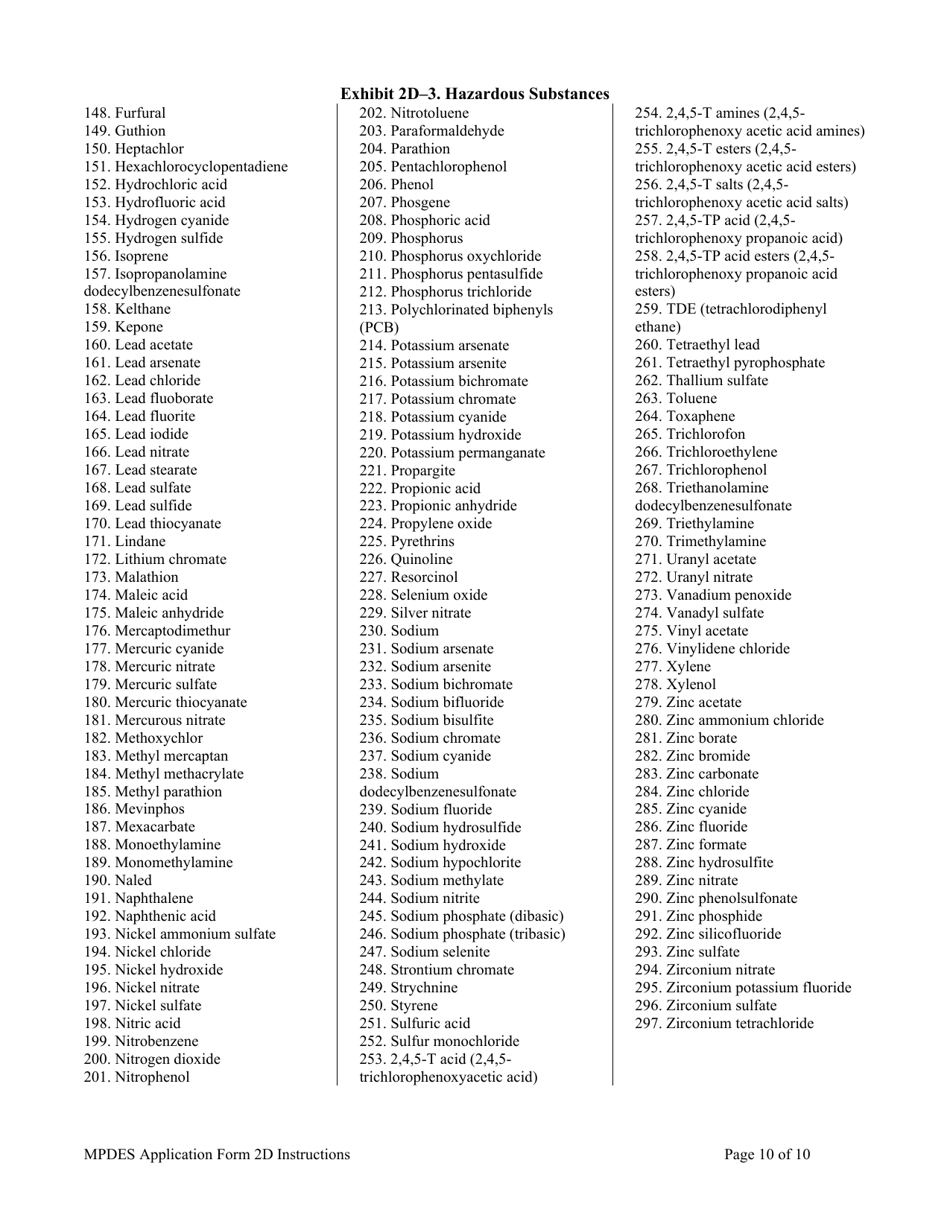 Instructions for MPDES Form 2D New Manufacturing, Commercial, Mining, and Silviculture Operations - Montana, Page 10