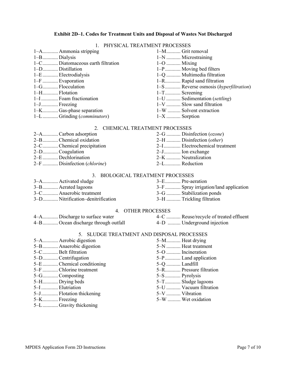 Instructions for MPDES Form 2D New Manufacturing, Commercial, Mining, and Silviculture Operations - Montana, Page 7