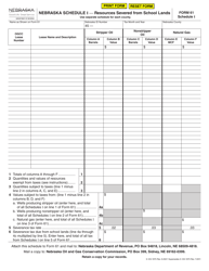 Form 61 Schedule I Resources Severed From School Lands - Nebraska