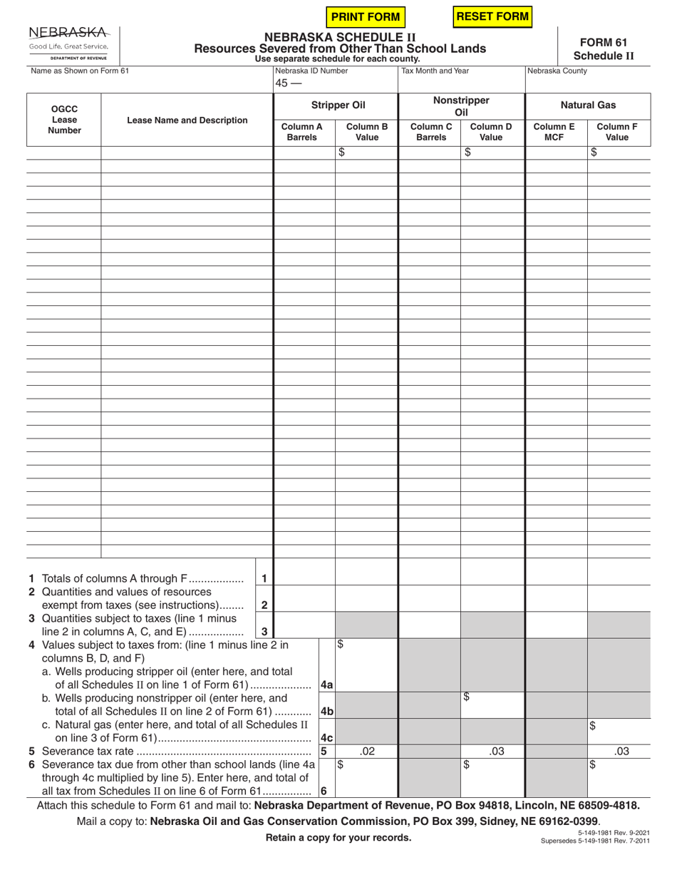 Form 61 Schedule II Download Fillable PDF or Fill Online Resources ...