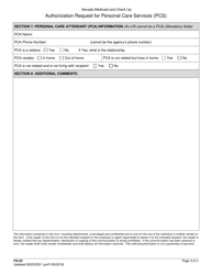 Form FA-24 Authorization Request for Personal Care Services (PCS) - Nevada, Page 3