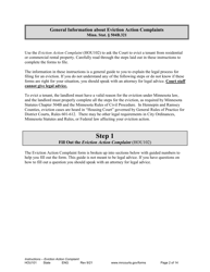 Form HOU101 Instructions - Eviction Action Complaint - Minnesota, Page 2