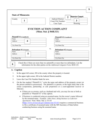 Form HOU101 Instructions - Eviction Action Complaint - Minnesota, Page 3
