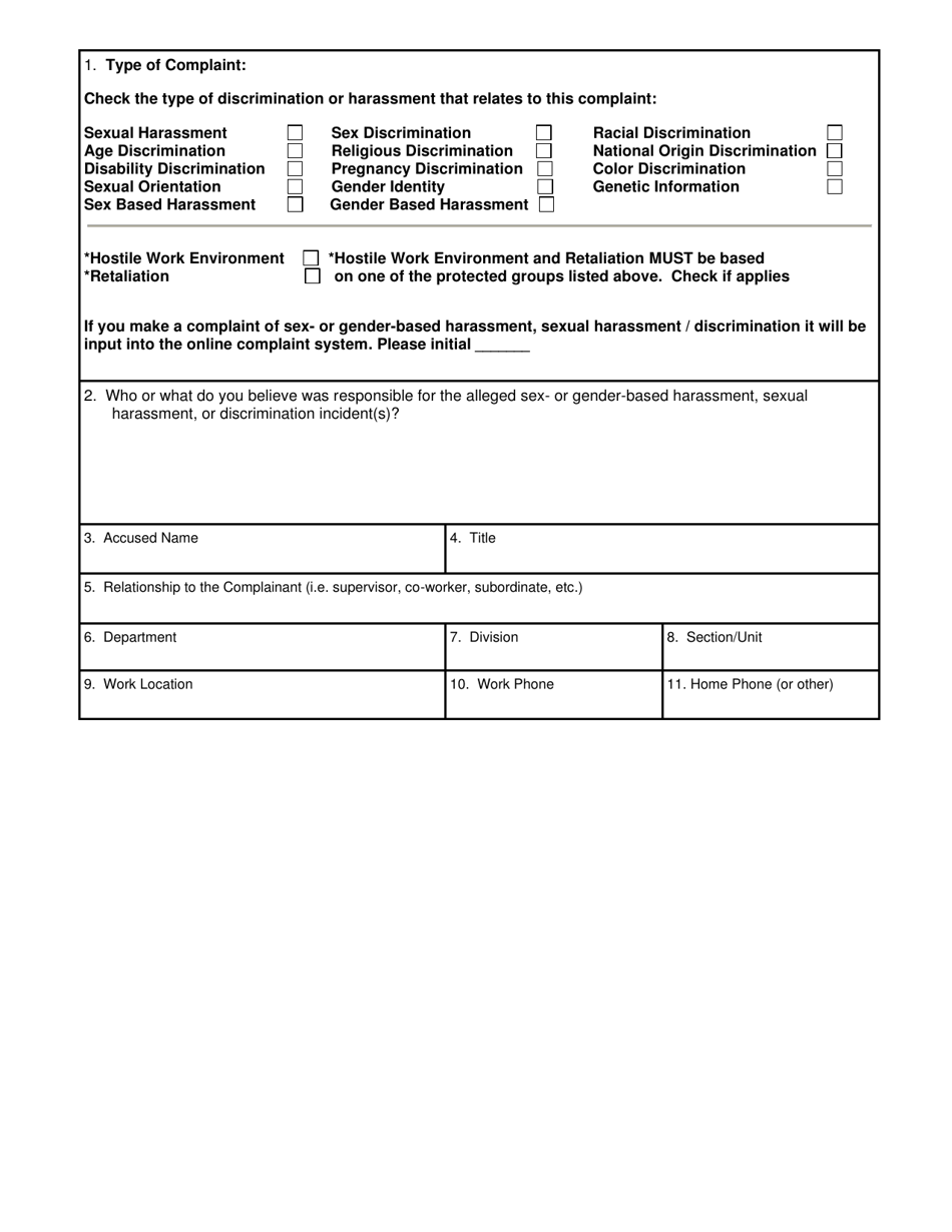 Form Hr 30 Download Printable Pdf Or Fill Online Sex Or Gender Based