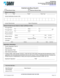Form VP-277 Contest Lien Sale Validity - Nevada, Page 2