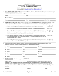 Form 665 Asset Management Company Registration Form - Nevada, Page 3
