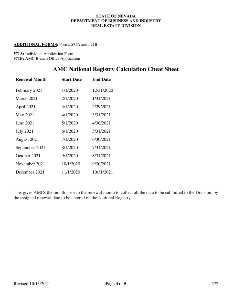 Form 572 Renewal Application Appraisal Management Company - Nevada, Page 3