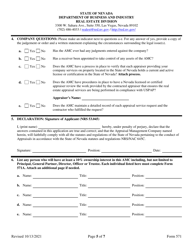 Form 571 Appraisal Management Company Registration Form - Nevada, Page 5