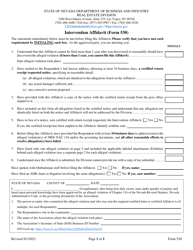 Document preview: Form 530 Intervention Affidavit - Nevada