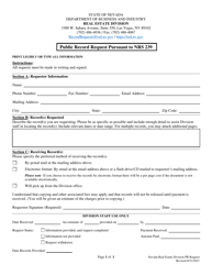 Document preview: Form 900 Public Record Request Pursuant to Nrs 239 - Nevada