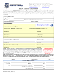 Form 0501RCCD-015 &quot;Brady Account Application&quot; - Nevada
