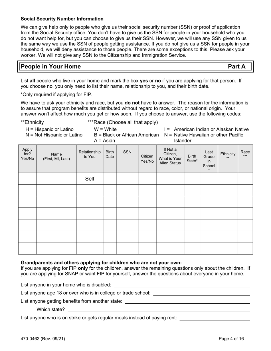 Form 470-0462 Food and Financial Support Application - Iowa, Page 4