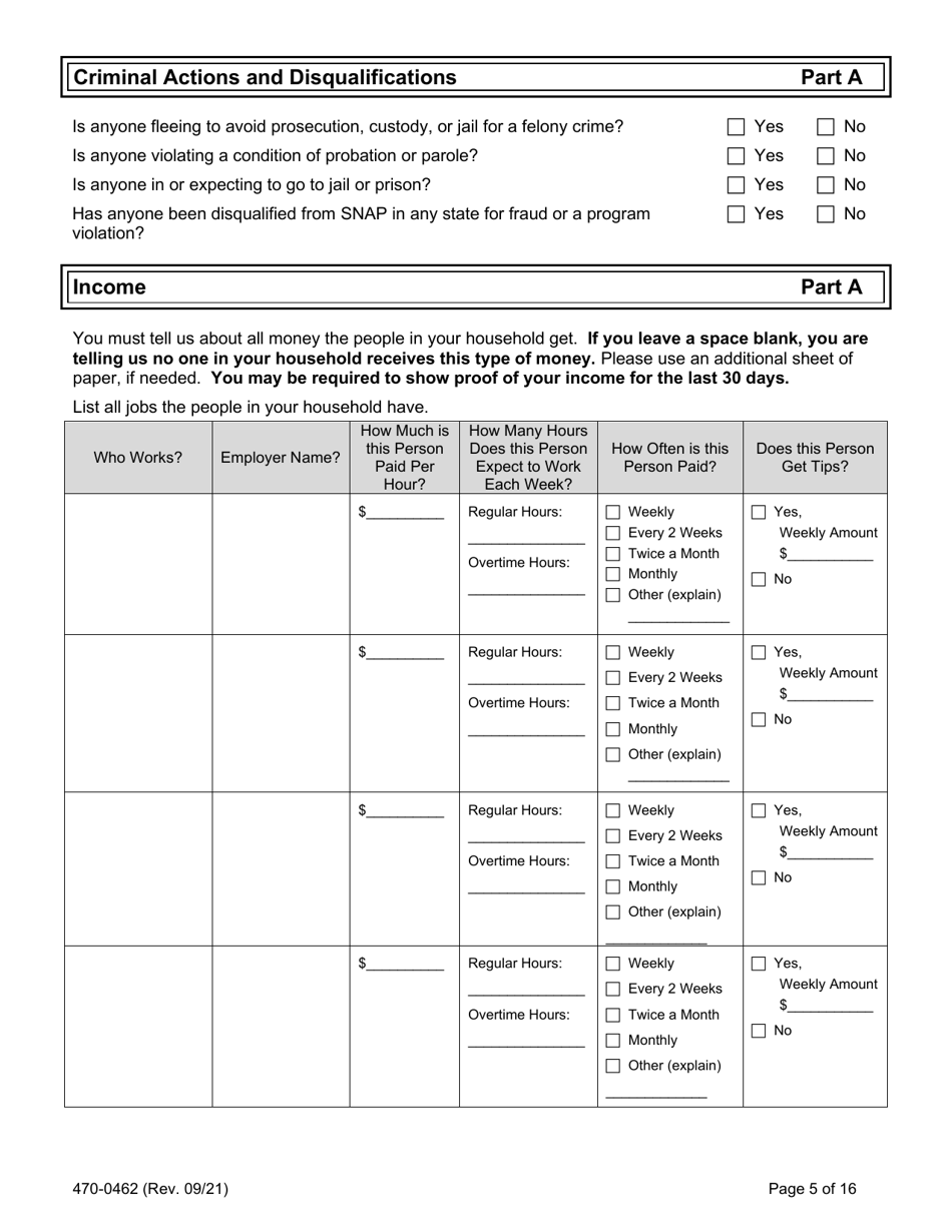 Form 470-0462 Food and Financial Support Application - Iowa, Page 5