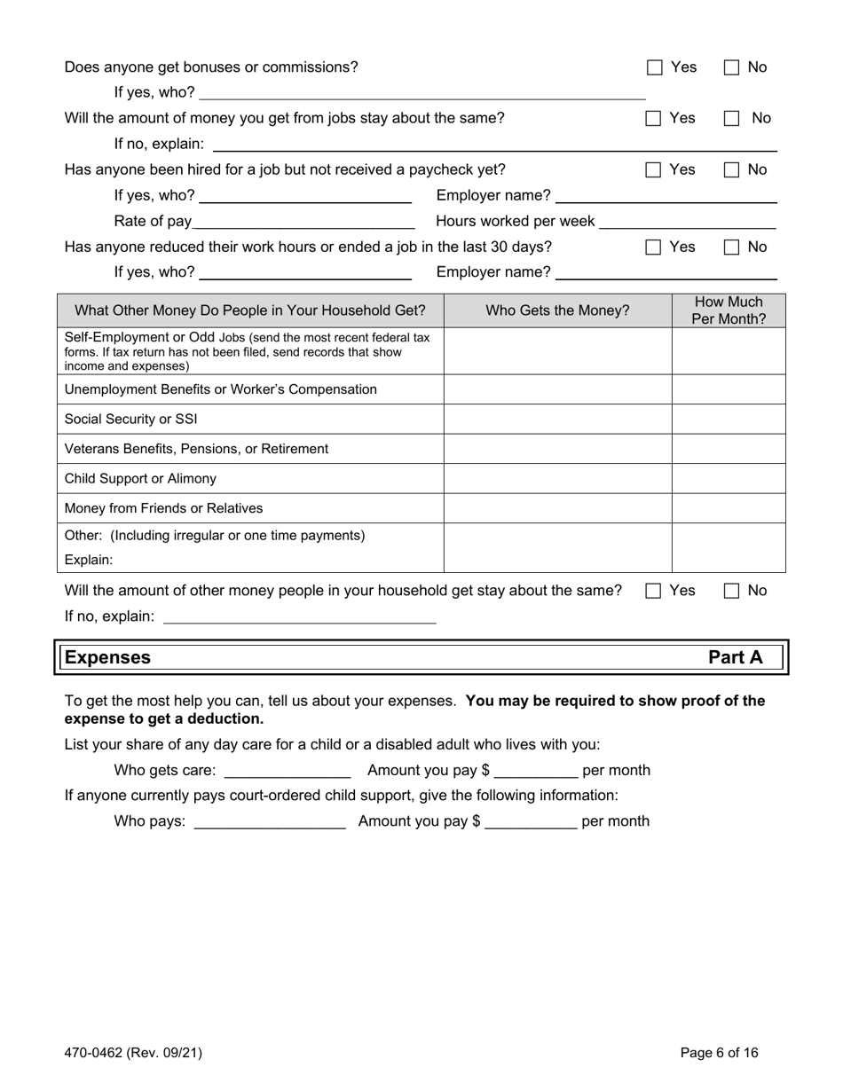 Form 470-0462 Food and Financial Support Application - Iowa, Page 6