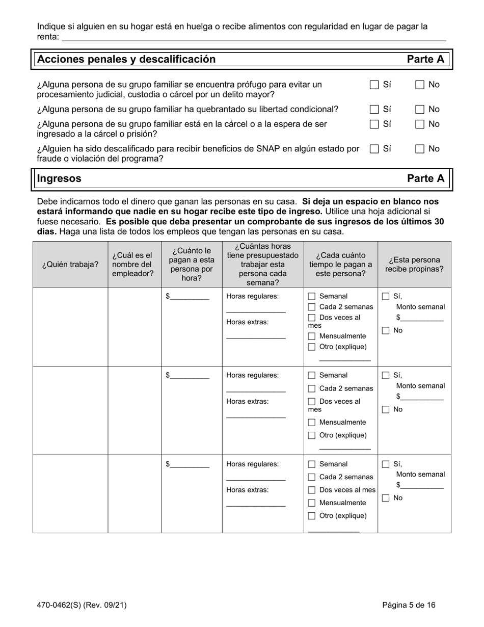 Formulario 470-0462(S) Solicitud De Ayuda Financiera Y Asistencia Alimenticia - Iowa (Spanish), Page 5