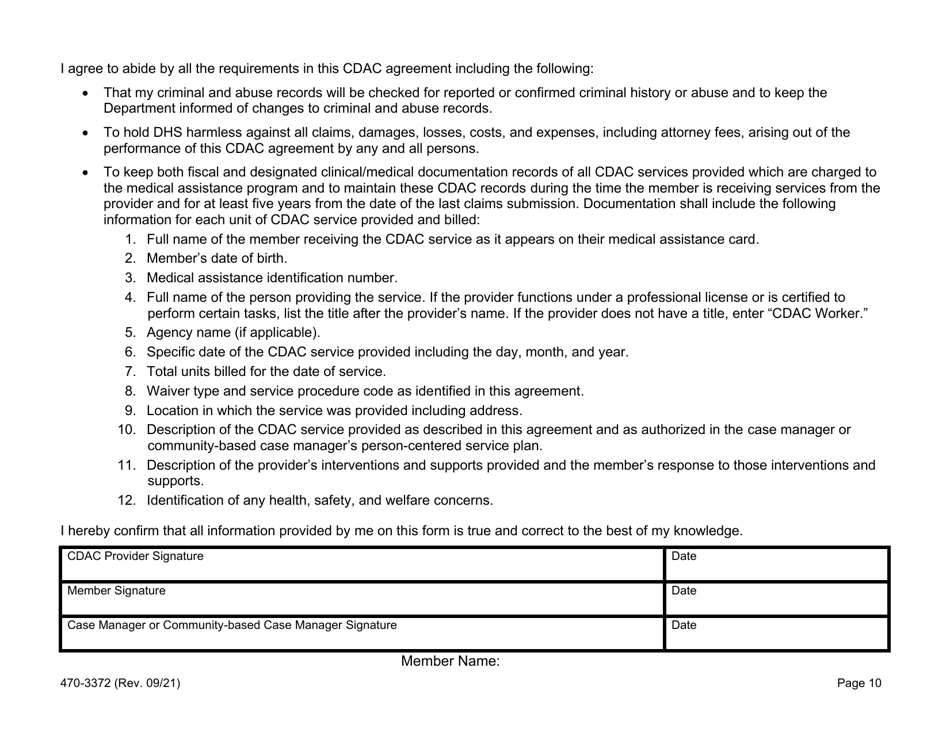Form 470-3372 Home- and Community-Based Services (Hcbs) Consumer-Directed Attendant Care (Cdac) Agreement - Iowa, Page 10