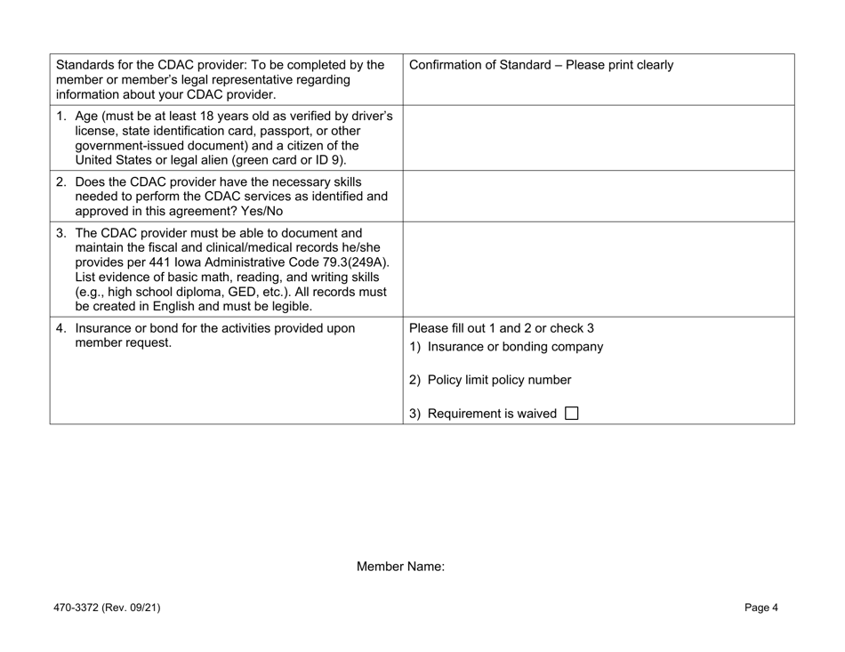 Form 470-3372 Home- and Community-Based Services (Hcbs) Consumer-Directed Attendant Care (Cdac) Agreement - Iowa, Page 4