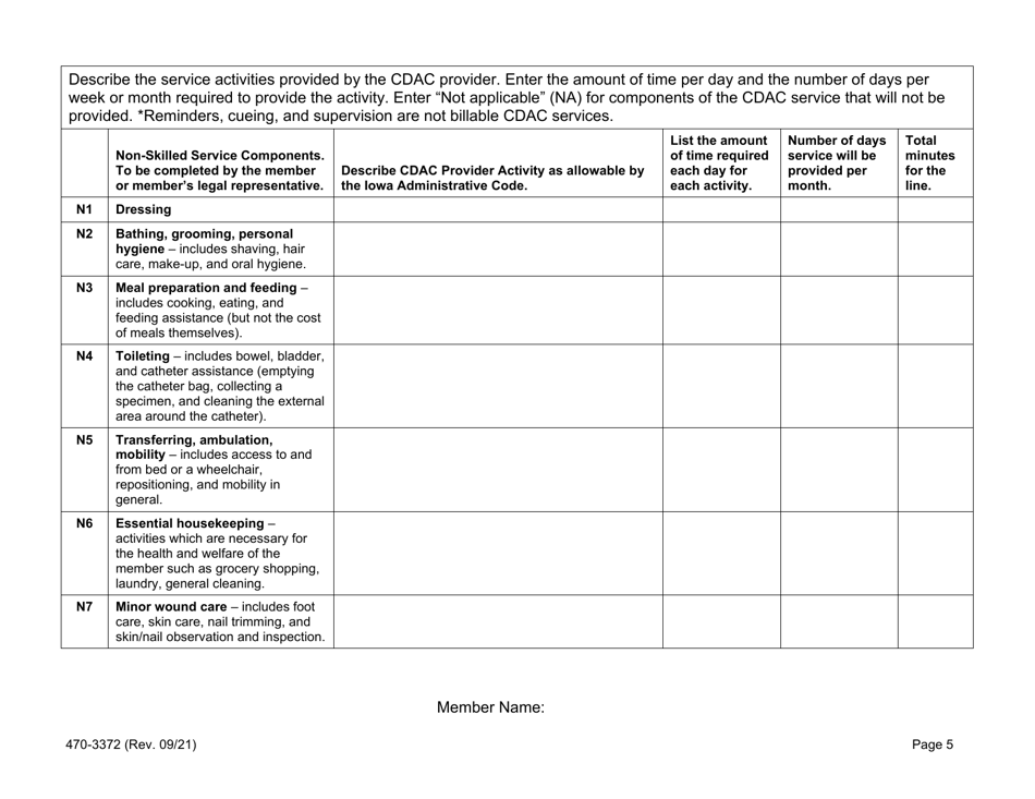 Form 470-3372 Home- and Community-Based Services (Hcbs) Consumer-Directed Attendant Care (Cdac) Agreement - Iowa, Page 5