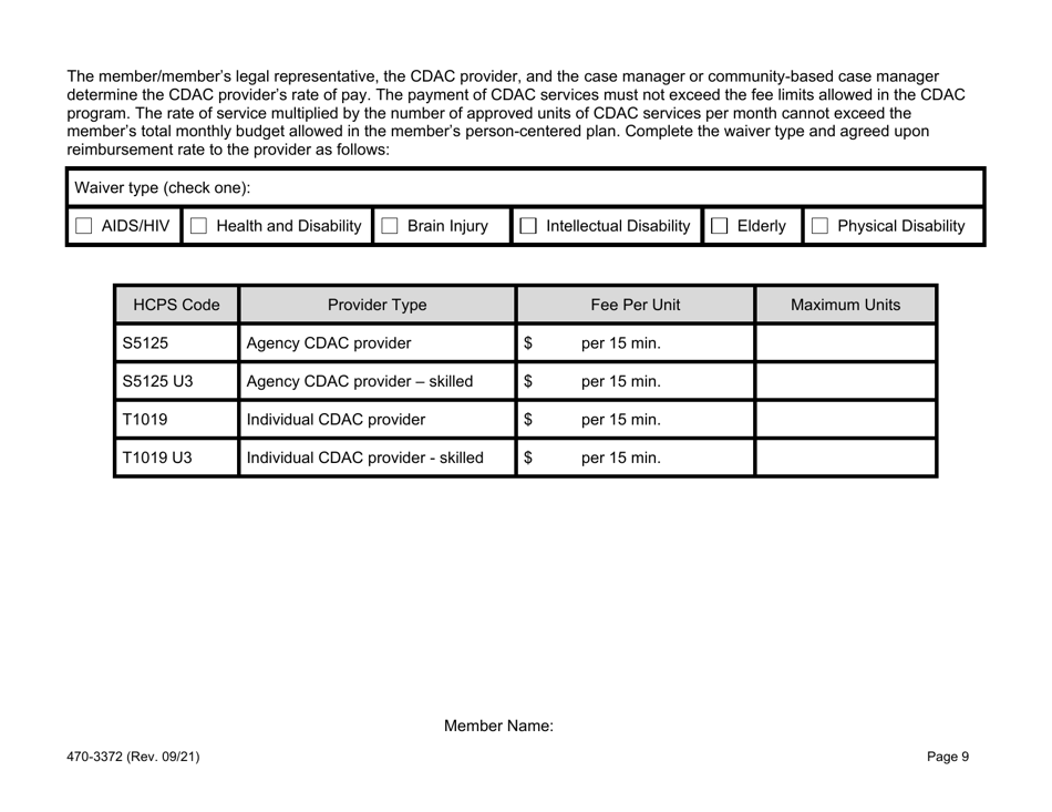 Form 470-3372 Home- and Community-Based Services (Hcbs) Consumer-Directed Attendant Care (Cdac) Agreement - Iowa, Page 9