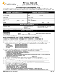 Form FA-65 &quot;Synagis Authorization Request Form&quot; - Nevada