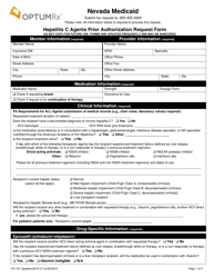Document preview: Form FA-167 Hepatitis C Agents Prior Authorization Request Form - Nevada
