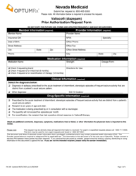 Document preview: Form FA-183 Valtoco (Diazepam) Prior Authorization Request Form - Nevada