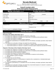 Document preview: Form FA-195 Xywav (Oxybate Salts) Prior Authorization Request Form - Nevada