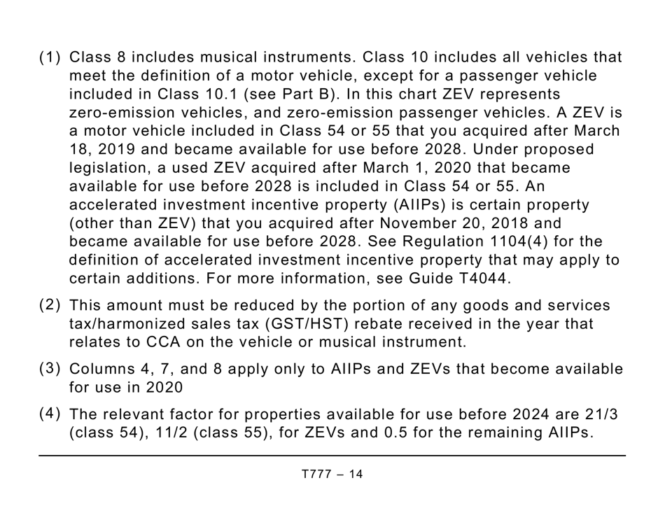 Form T777 Statement of Employment Expenses - Large Print - Canada, Page 14