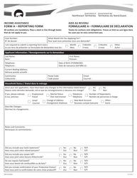 Form A (NWT9210) Reporting Form - Northwest Territories, Canada (English/French)