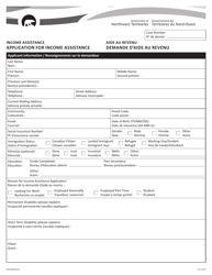 Form NWT9209 Application for Income Assistance - Northwest Territories, Canada (English/French)