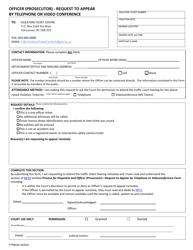 Form PTR824B &quot;Officer (Prosecutor) - Request to Appear by Telephone or Video Conference&quot; - British Columbia, Canada