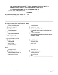 Form 1 Notice of Civil Claim - British Columbia, Canada, Page 4