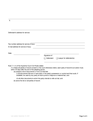 Form 2 Response to Civil Claim - British Columbia, Canada, Page 5