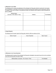 Form 41 Trial Brief - British Columbia, Canada, Page 2